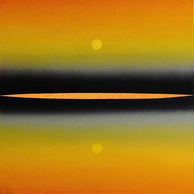 Abstract oil painting titled 'Origin 15', 36x36 inches, by artist Prashant Dhadve on Canvas