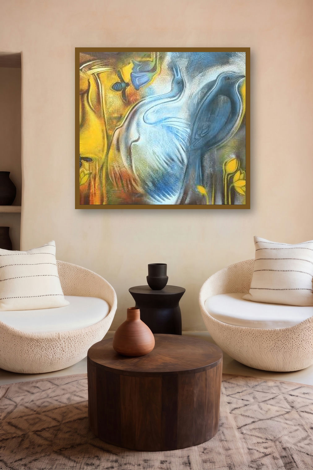 Origin Of Swara (Harmony of Creation) by artist Balaji Ubale displayed in a Curated gallery