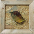 Nature mixed media painting titled 'Ornamental Autumn 2', 12x12 inches, by artist Pradip Tupe on wood