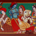 'Our Family' religious acrylic painting by artist Sekhar Roy, 48x96 inch, on canvas