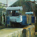 contemporary oil painting titled 'Out Door Study', 40x40 inches, by artist Subhendu Mishra on Canvas