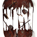 contemporary sculpture titled 'Out Of Date ii', 38x22x6 inches, by artist Chintada Eswararao on Iron, Rust, Wood