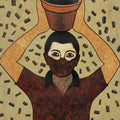 Figurative printmaking titled 'Oxygen Seller', 36x24 inches, by artist Neeraj Khandka on Paper