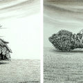 Padarppinte Ochoa 4' contemporary mixed-media painting by artist Sajith Puthukkalavattom, 8x12 inch, on paper
