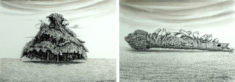 Padarppinte Ochoa 4' contemporary mixed-media painting by artist Sajith Puthukkalavattom, 8x12 inch, on paper