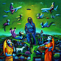 Padmshree Kisan Chachi' figurative acrylic painting by artist Sanju Das, 36x36 inch, on canvas
