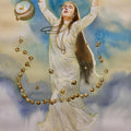 Pag Ghungroo Band' religious watercolor painting by artist Abhisarika Nayika, 21x15 inch, on paper