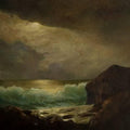 Seascape oil painting titled 'Painting 1 1', 39x32 inches, by artist Biju Thomas on Canvas