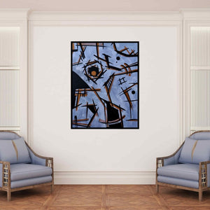 In-situ view of Sanket Sagare's 'A Painting 2 (Intersections)' painting in a room