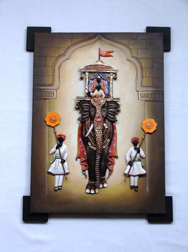 Lifestyle craft titled 'Painting On Iron', 25x20 inches, by artist Nitesh on Wrought Iron