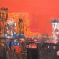 Abstract acrylic painting titled 'Palace', 24x48 inches, by artist Dnyaneshwar Dhavale on Canvas