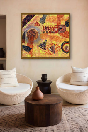 Palax (Symphony in Orange) by artist Sumit Mehndiratta displayed in a Minimalist gallery