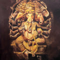 Panchmukhi Ganesha' religious oil painting by artist Abishek Deheria, 60x48 inch, on canvas