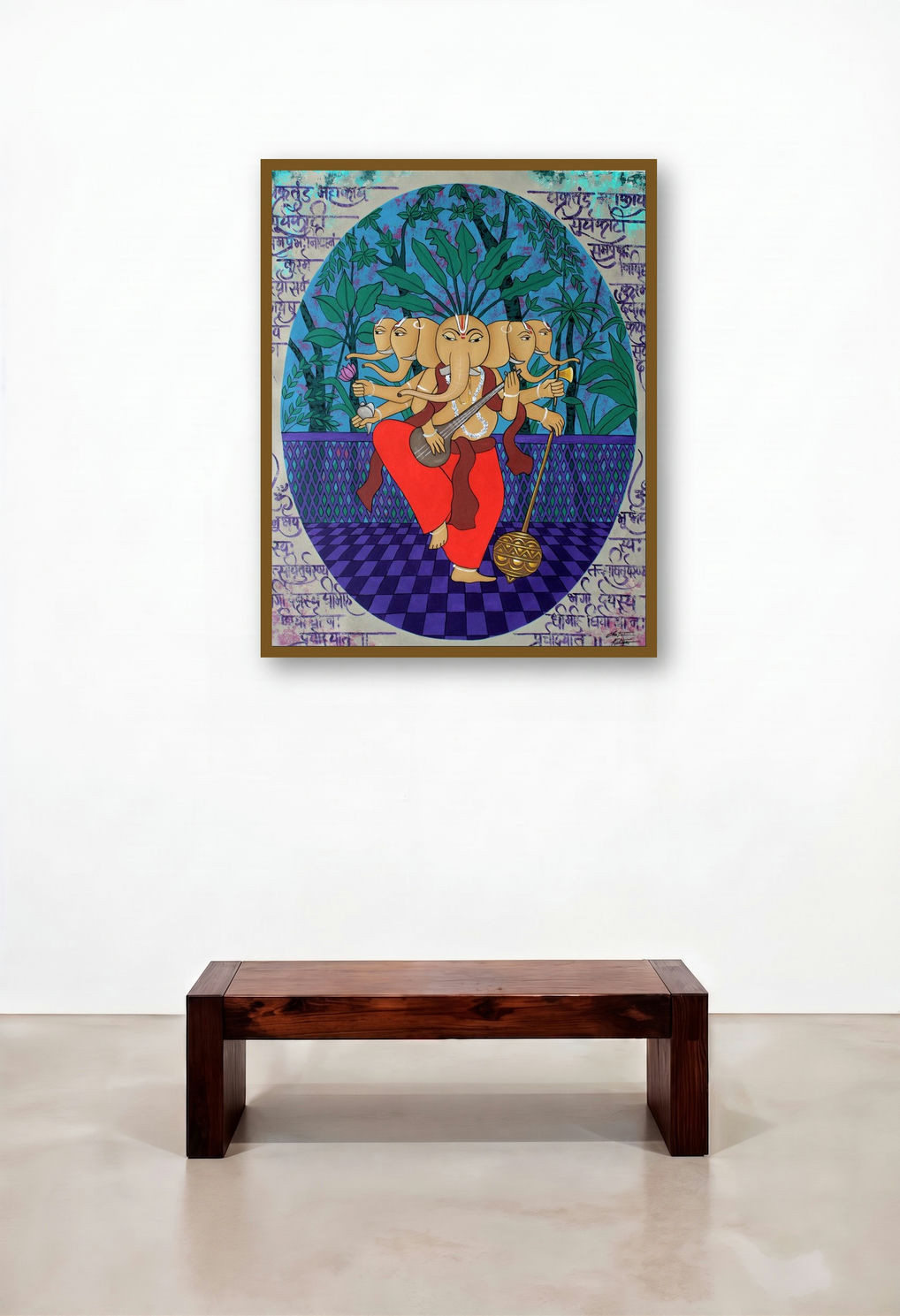 Panchmukhi Ganesha (Panchmukhi Ganesha) by artist Chetan Katigar displayed in a Designer Library