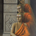 Religious acrylic painting titled 'Pandit 14', 40x30 inches, by artist Sanjay Raut on Canvas