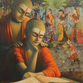 Religious acrylic painting titled 'Pandit 19', 40x30 inches, by artist Sanjay Raut on Canvas