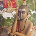 Religious acrylic painting titled 'Pandit 2', 48x24 inches, by artist Sanjay Raut on Canvas