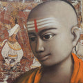 Religious acrylic painting titled 'Pandit 6', 12x12 inches, by artist Sanjay Raut on Canvas