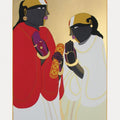 Figurative serigraphs painting titled 'Panditas', 40x30 inches, by artist Thota Vaikuntam on Paper