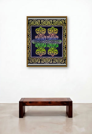 Paper Cut Design (Elegant Floral Ornament) by artist V Pugalenthi displayed in a Minimalist Hallway