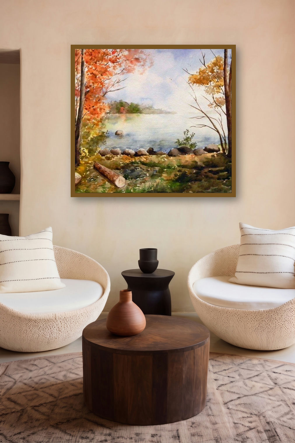 Paradise On Earth (Autumns Embrace) by artist Jitendra Sule displayed in a Modern gallery