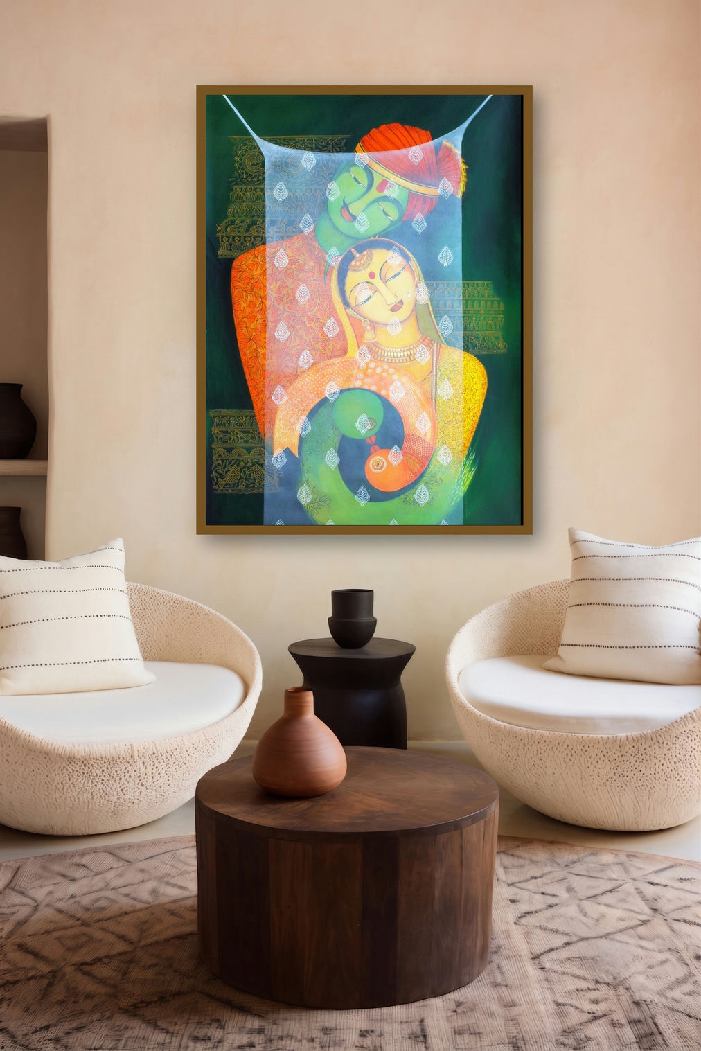 Pardey Mey Rahney Do 3 (Boundless Love) by artist Meenakshi Jha Banerjee displayed in a Modern gallery