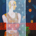 Figurative acrylic painting titled 'Pardey Mey Rahney Do 4', 60x36 inches, by artist Meenakshi Jha Banerjee on Canvas