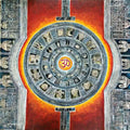 Religious acrylic painting titled 'Parikrama', 36x36 inches, by artist Madhavi Joshi on Canvas