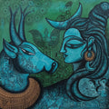 Parinaya' religious mixed-media painting by artist Mohit Bhardwaj, 36x30 inch, on canvas