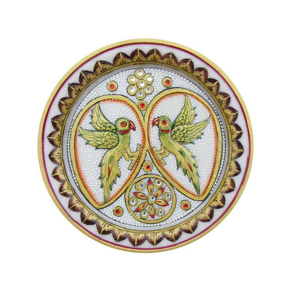 Parrots Decorative Plate by Ecraft India | ArtZolo.com