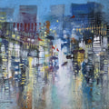 A Part Of Night 1' abstract acrylic painting by artist Srj Surajit Chakraborty, 22x30 inch, on cotton based paper