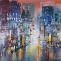 A Part Of Night 3' abstract acrylic painting by artist Srj Surajit Chakraborty, 22x30 inch, on cotton based paper