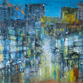 A Part Of Night 6' abstract acrylic painting by artist Srj Surajit Chakraborty, 22x30 inch, on cotton based paper