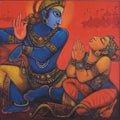 Partha Saarathi' religious acrylic painting by artist Manisha Srivastava, 24x24 inch, on canvas