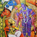 Partha Sarthi' religious acrylic painting by artist Arjun Das, 48x36 inch, on canvas