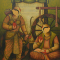 Parthasarathi 26' figurative acrylic painting by artist Anupam Pal, 60x48 inch, on canvas