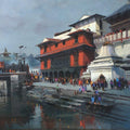 Cityscape acrylic painting titled 'Pashupati Express', 30x36 inches, by artist Bijay Biswaal on Canvas