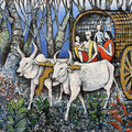The Passage' figurative acrylic painting by artist Ranjith Raghupathy, 32x42 inch, on canvas