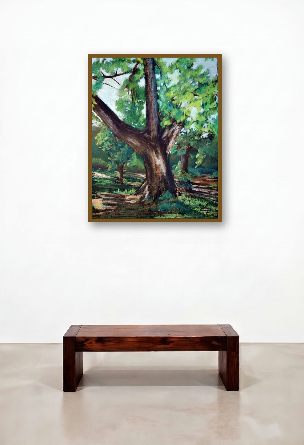 Pastel Tree (The Majestic Tree) by artist Niharika Garg displayed in a Contemporary Study