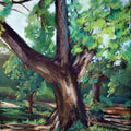 Impressionist pastel titled 'Pastel Tree', 15x19 inches, by artist Niharika Garg on Chowky board Framed