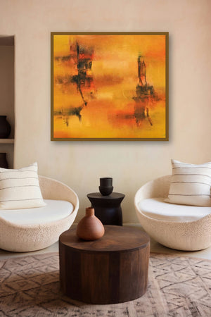 Pastoral Ochre (Ember Glow) by artist Raju Durshettiwar displayed in a Designer gallery