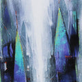 Cityscape acrylic painting titled 'Path Of Heaven 5', 24x12 inches, by artist Somnath Bothe on Canvas