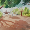 Pathway' landscape watercolor painting by artist Rahul Salve, 8x12 inch, on paper