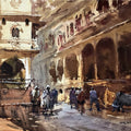 Patwa Haveli' cityscape watercolor painting by artist Amol Dubhele, 15x22 inch, on paper