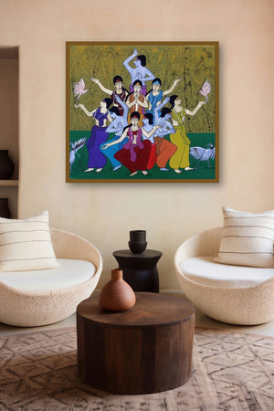 Pause (The Divine Dance) by artist Chetan Katigar displayed in a Modern gallery
