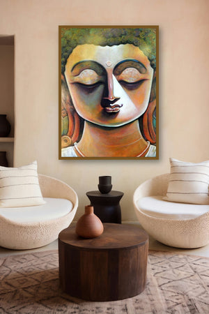 Peace (Serene Visage) by artist Subrata Ghosh displayed in a Luxury gallery