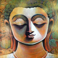 Figurative acrylic painting titled 'Peace', 20x20 inches, by artist Subrata Ghosh on Canvas