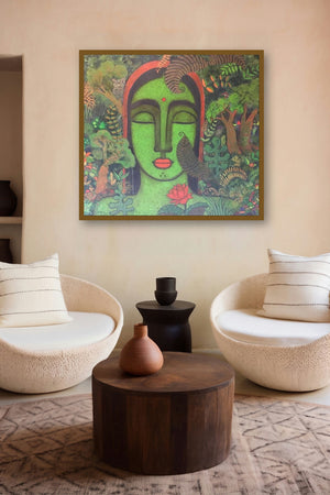 Peace Of Nature 4 (The Green Embrace) by artist Mamta Mondkar displayed in a Luxury gallery