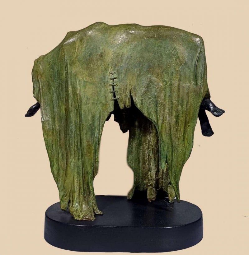 Peace' contemporary Bronze sculpture by artist Subrata Paul, 19x18 inch, on bronze