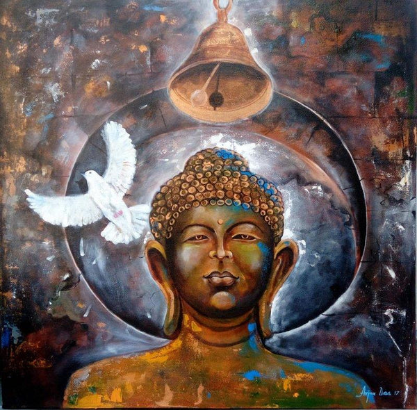 Peaceful Buddha 5 Painting by Arjun Das | ArtZolo.com